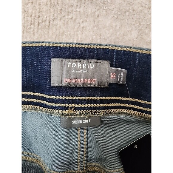 Torrid Lean Slim Boot Cut Jeans Womens 3S 3XL Short Blue Super Soft Pull On NEW - Picture 7 of 10
